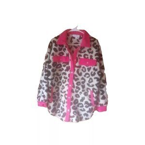 Discount Divas Leopard Print And Pink Fleece Jacket Size M